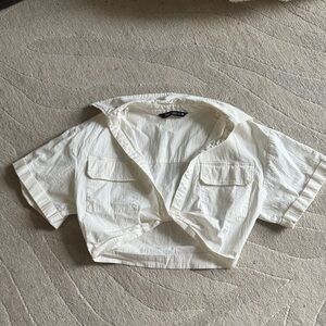 Zara White Cropped Top